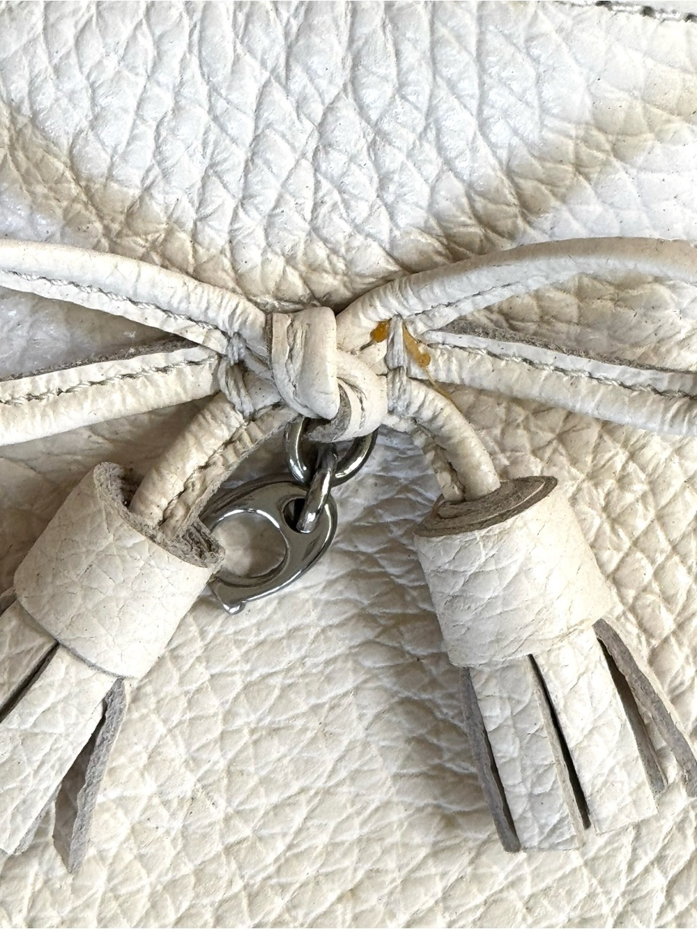 Coach Cream Leather Bow Tassel Loafers - Picture 10 of 12